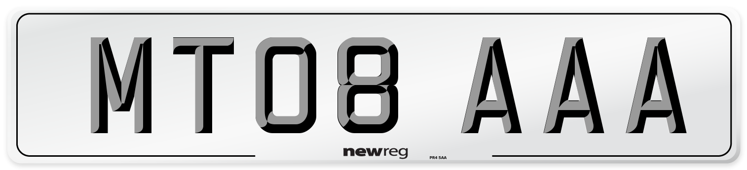 MT08 AAA Number Plate from New Reg